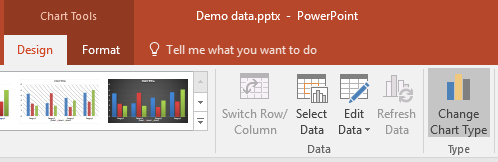 PowerPoint Chart Tools Design menu