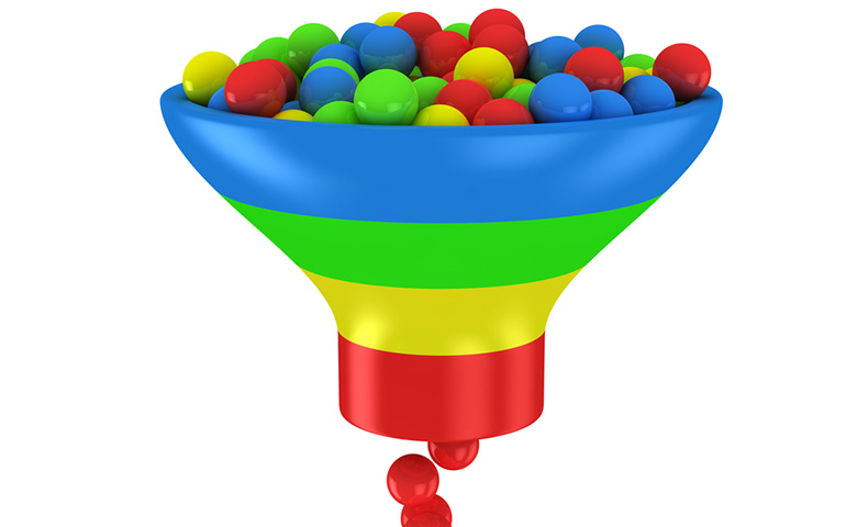 Colourful funnel