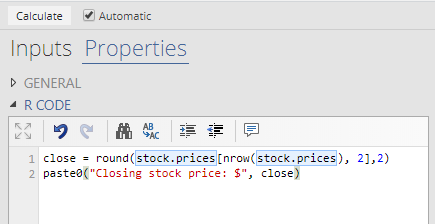 R code example