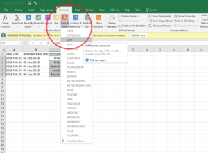 Excel convert dates