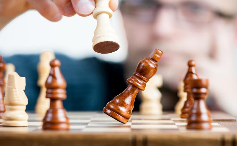 chess piece knocked over