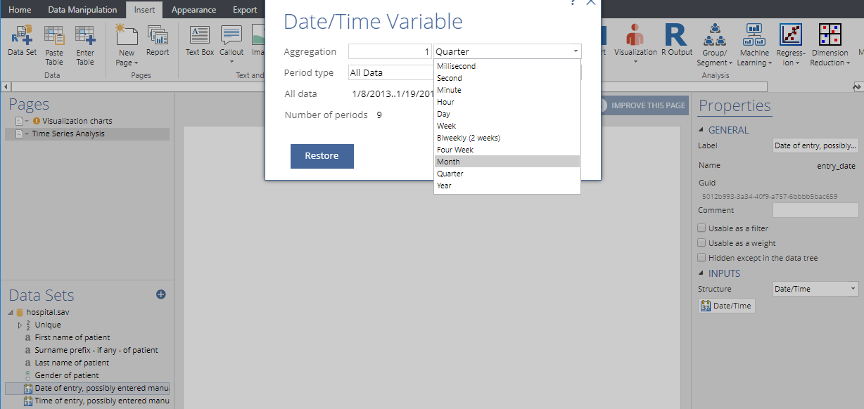 Date variable aggregation