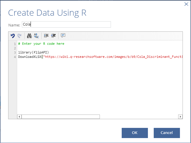 Importing data into Displayr using R