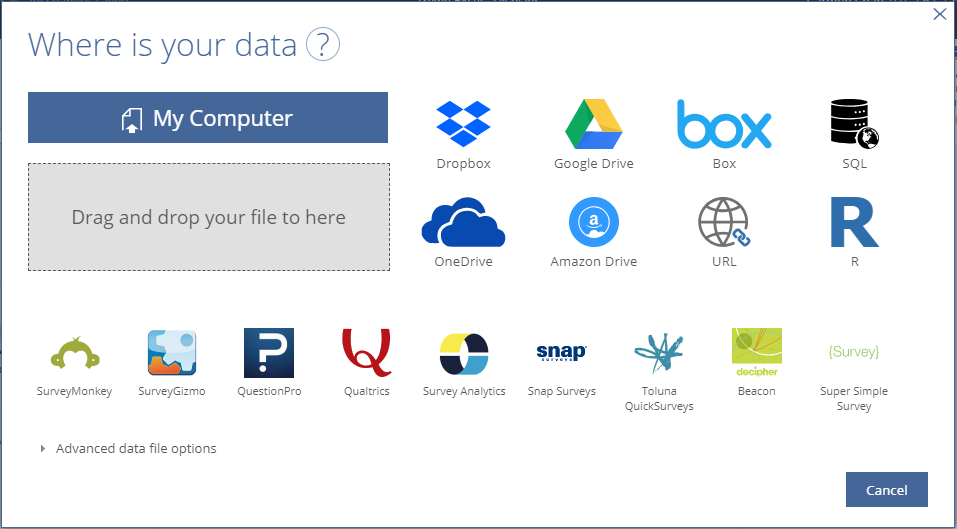 Importing data into Displayr