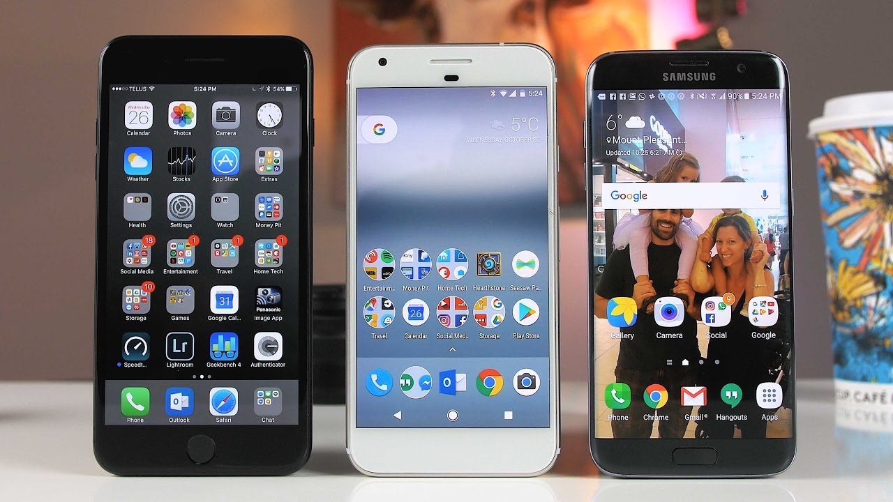 iPhone, Galaxy, Pixel phones