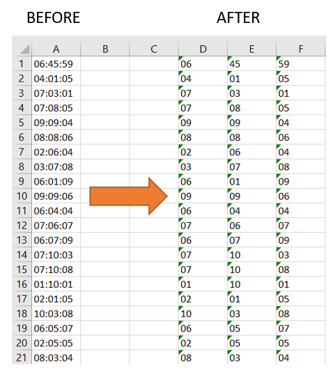 How to split text strings in Excel