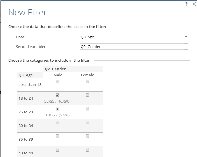 How to filter data