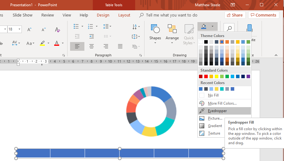 Setting up color palette