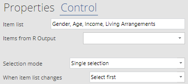 Control options