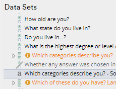 shows a in Data Sets tree