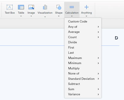 calc menu