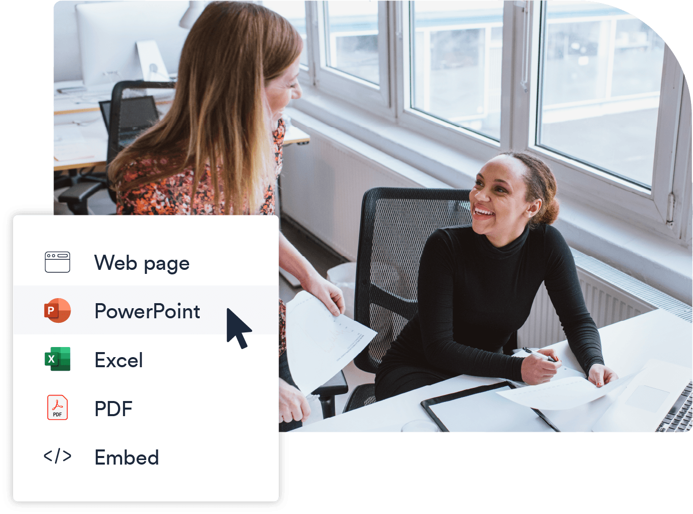 Easily publish, embed, or export your density plot to PowerPoint