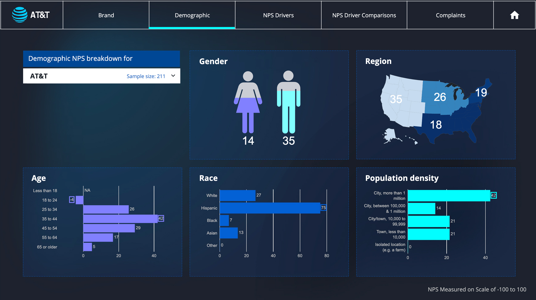Customer Feedback Dashboard with demographics