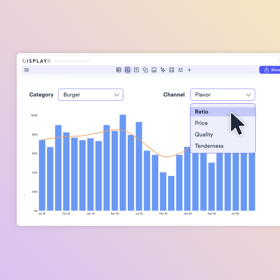 Illustration of Displayr Survey Analyzer - Auto Updating Reports