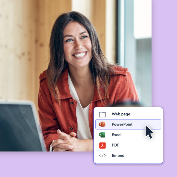 Illustration of Displayr Survey Analyzer - export options